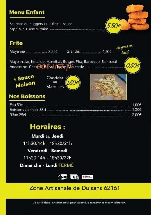 Frites délice — carte page 4