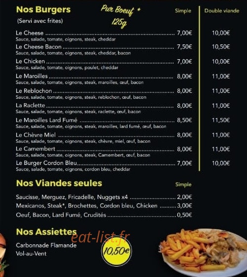 Frites délice — carte page 2