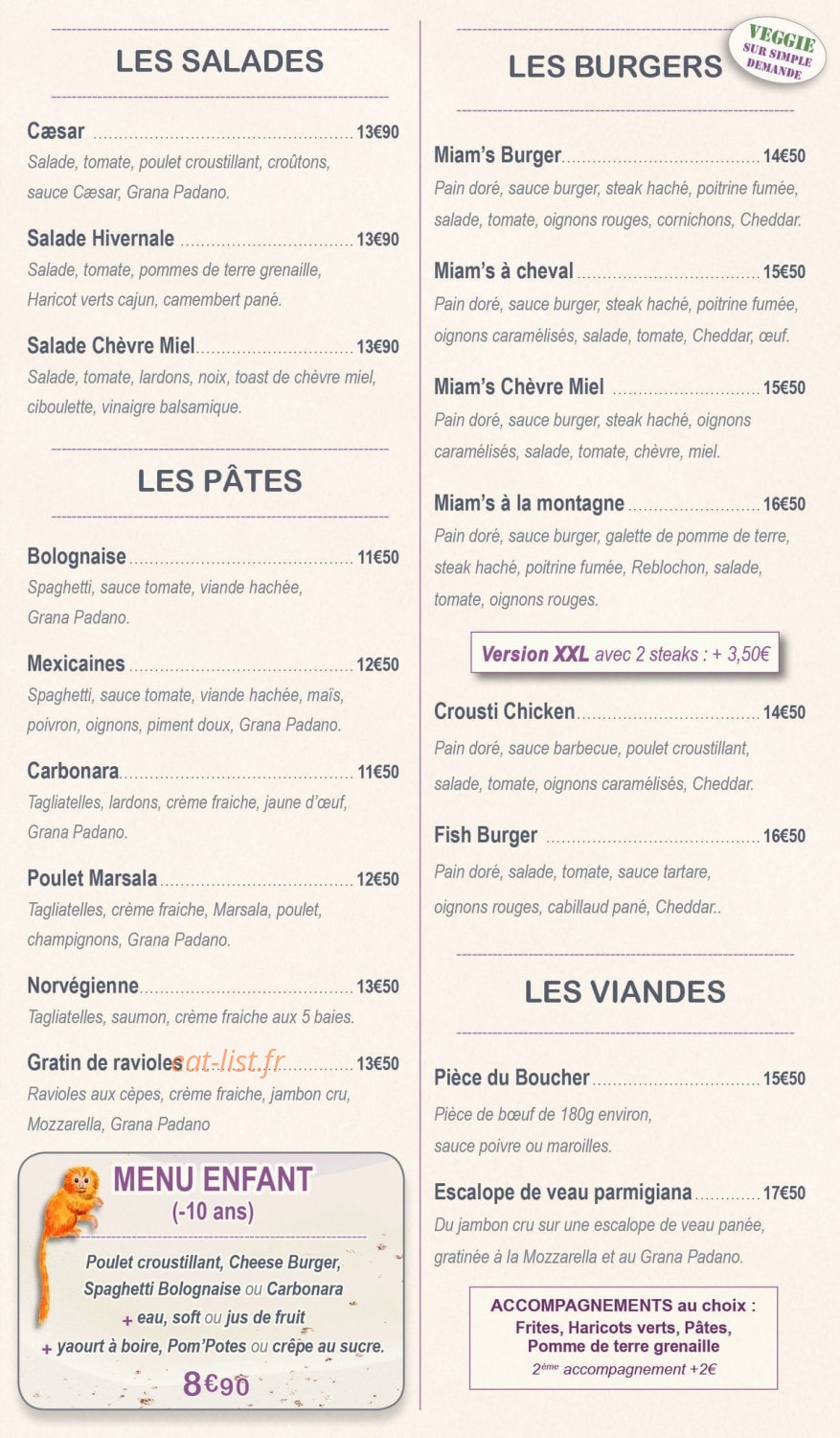 Miam's — carte page 2