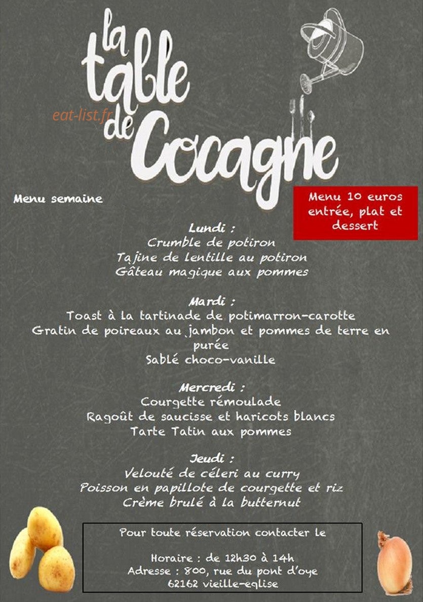 La Table de Cocagne — carte page 1