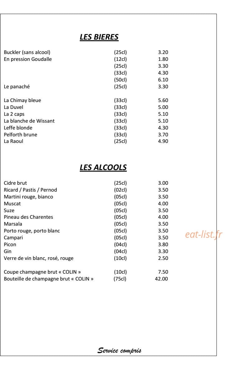 Hotel de la Plage — carte page 12