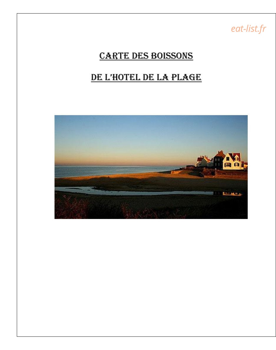 Hotel de la Plage — carte page 9