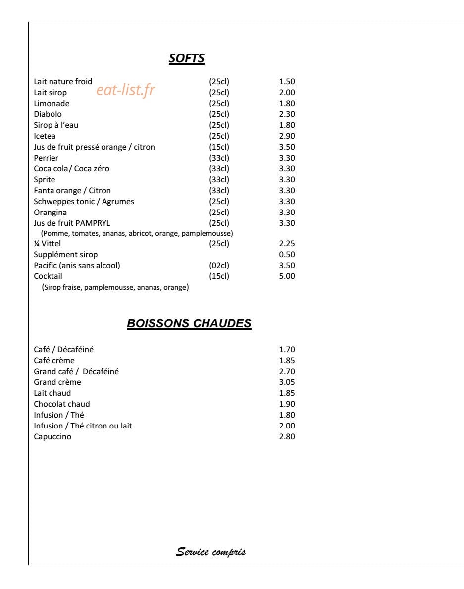 Hotel de la Plage — carte page 11