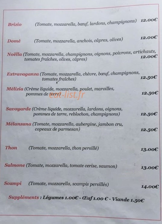 La trattoria — carte page 2