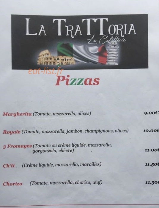 La trattoria — carte page 1