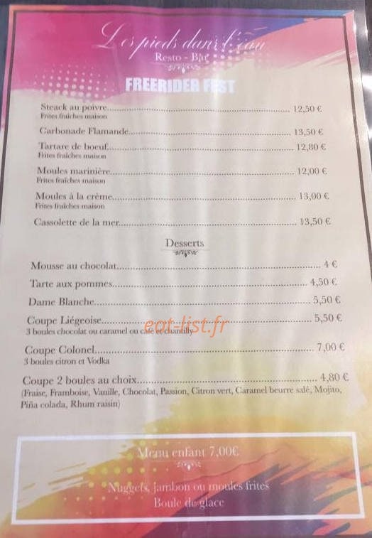 Les pieds dans l'eau — carte page 1
