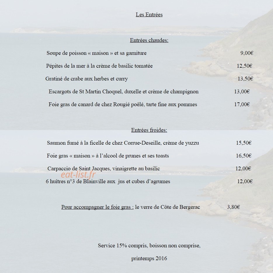 La Sirene — carte page 3