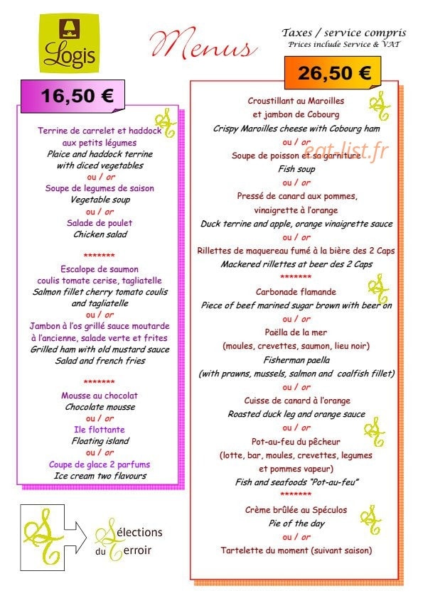 Restaurant à l'Escale — carte page 3