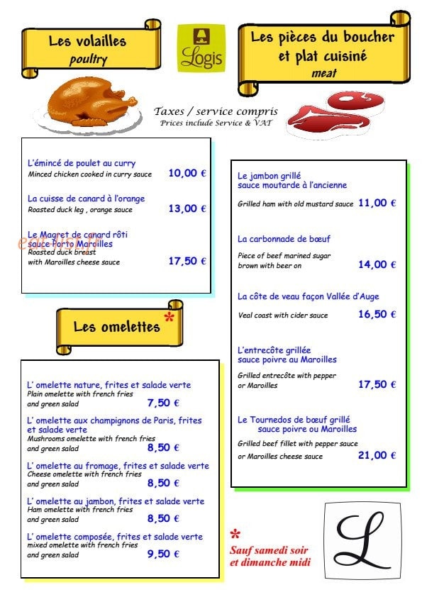 Restaurant à l'Escale — carte page 6