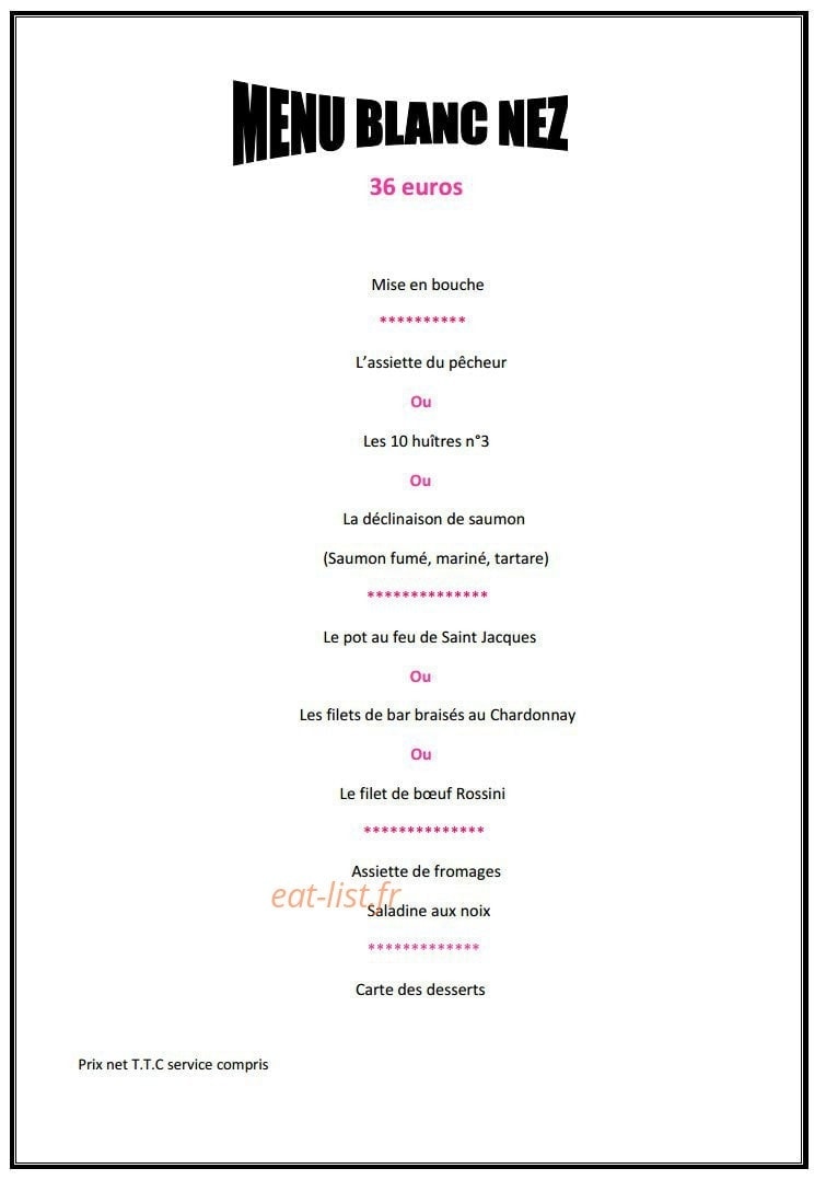 Restaurant du Cap — carte page 4
