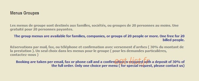 Restaurant du Cap — carte page 9