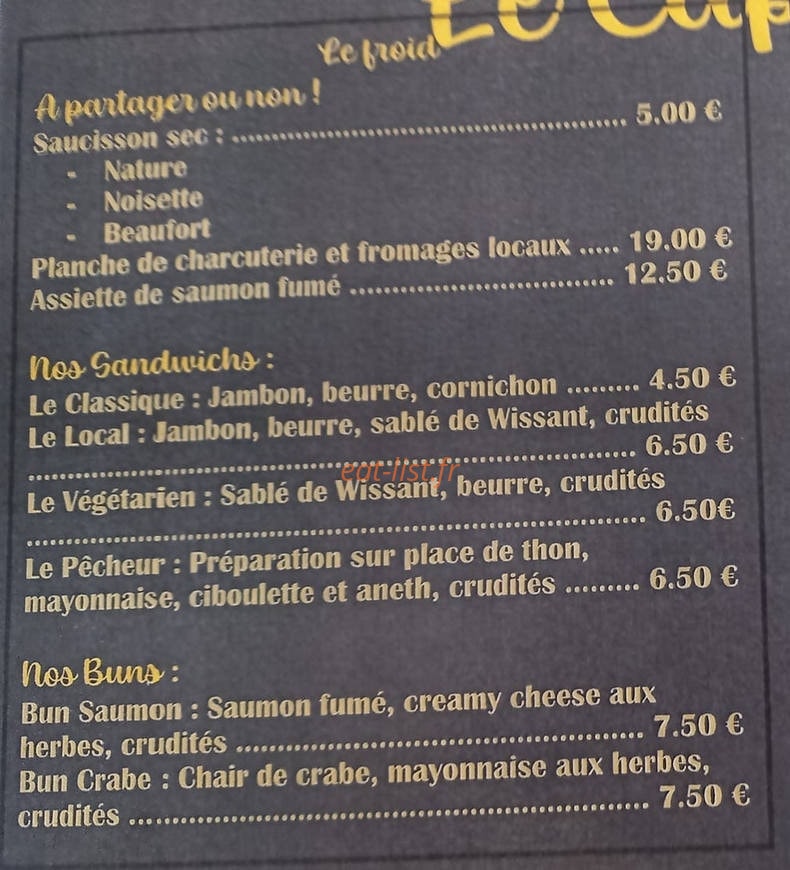Capscafé — carte page 1