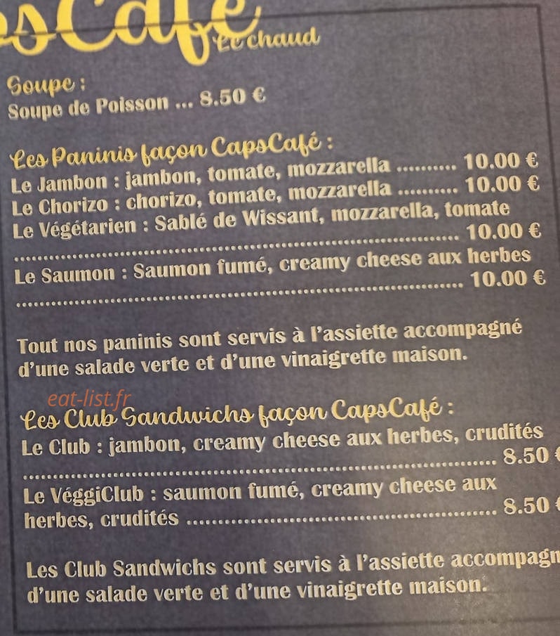 Capscafé — carte page 2