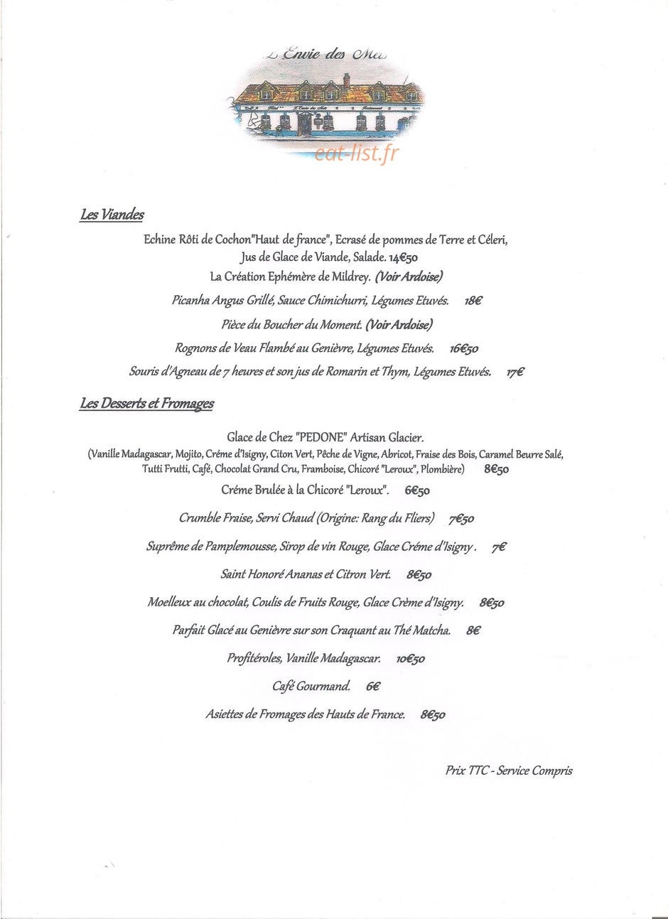 L'Envie des Mets — carte page 4