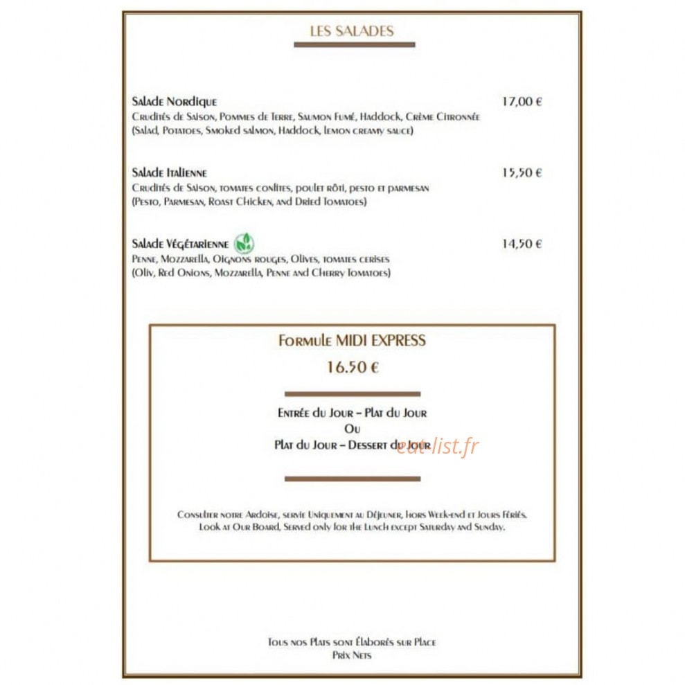 Le Restaurant du Sémaphore — carte page 4