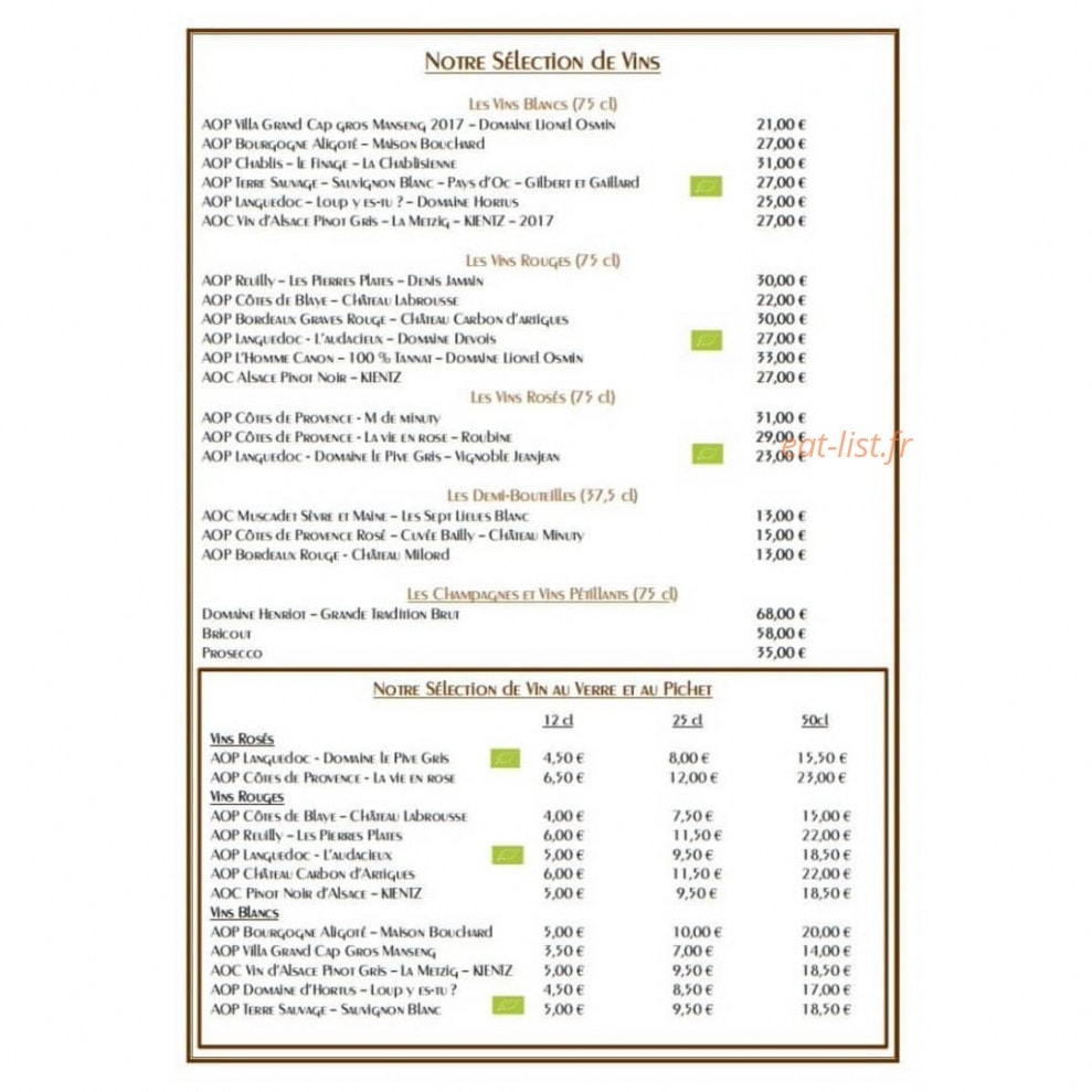Le Restaurant du Sémaphore — carte page 9