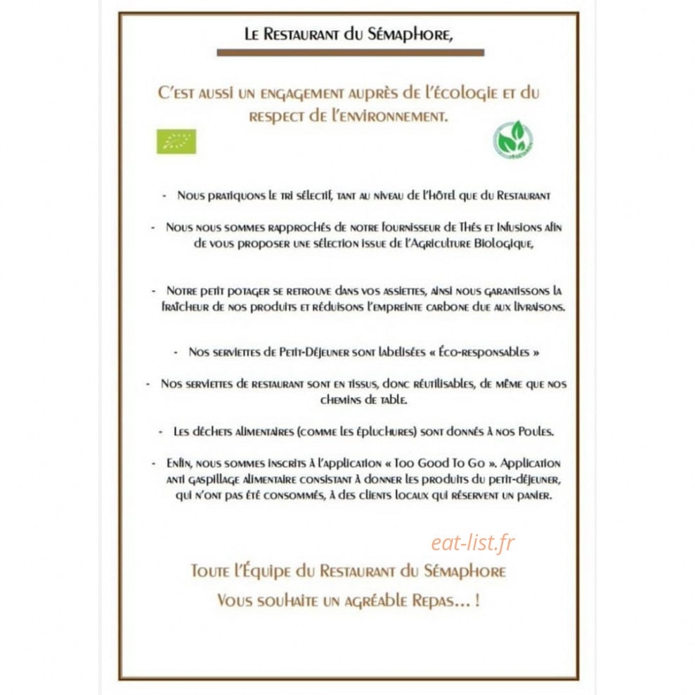 Le Restaurant du Sémaphore — carte page 10