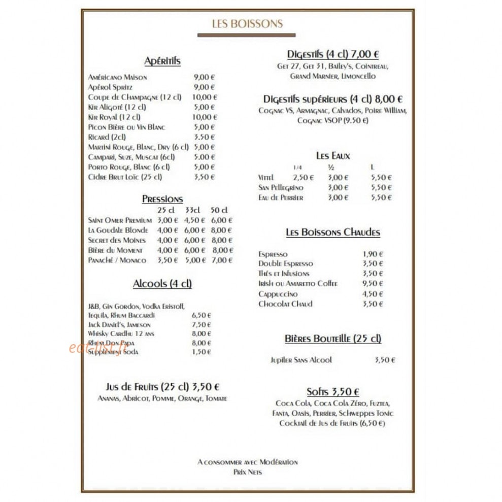 Le Restaurant du Sémaphore — carte page 8