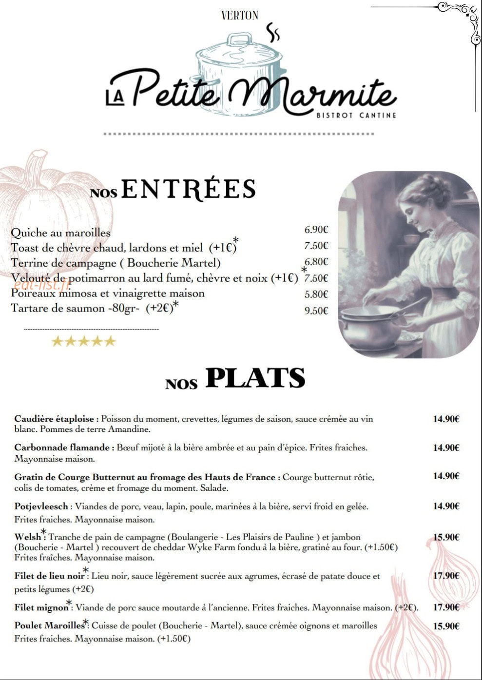 La Petite Marmite — carte page 1