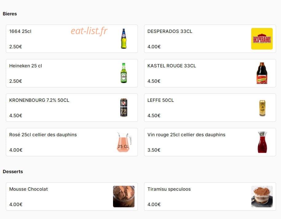 Delis Time — carte page 8