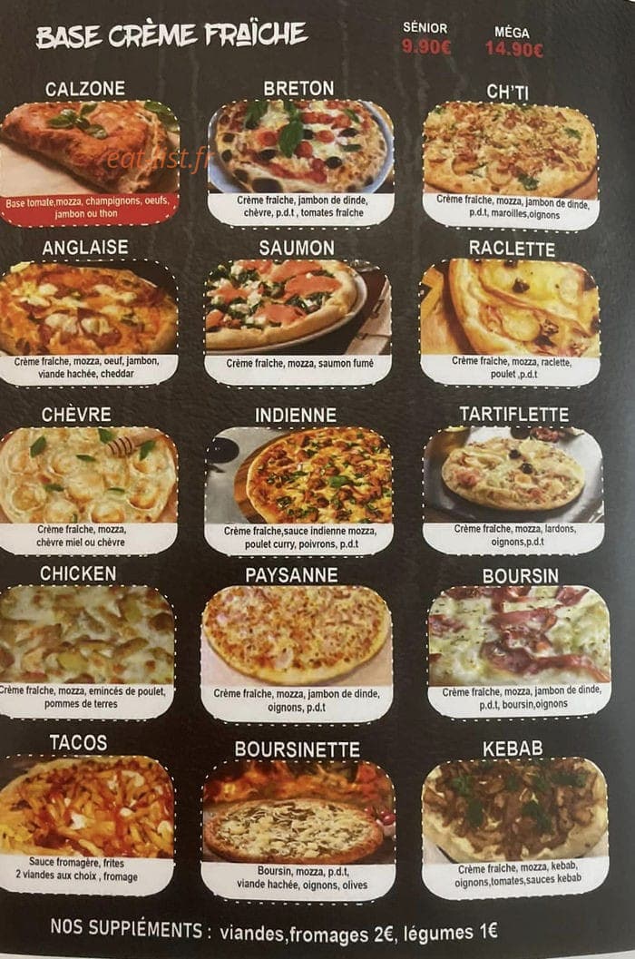 El mondo pizza — carte page 2