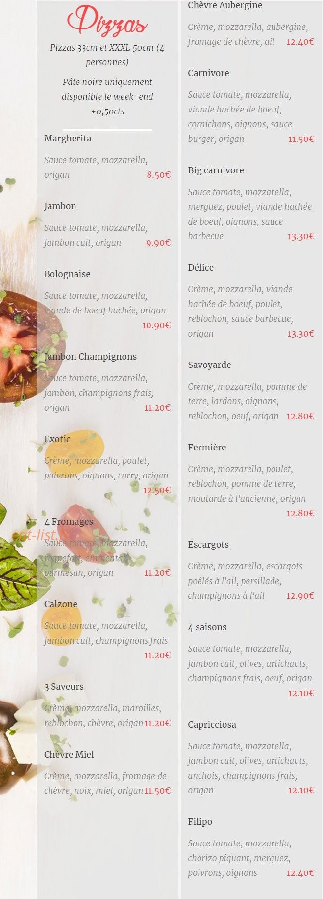 Carte et menu de Pizzeria il padrino à Hesdigneul les Bethune — Les pizzas