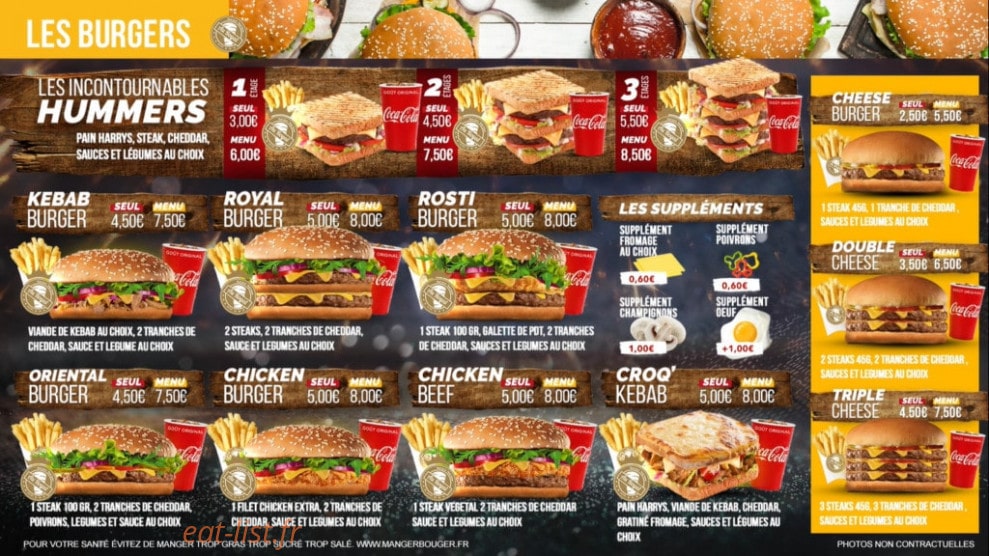 Au Royal Kebab — carte page 2