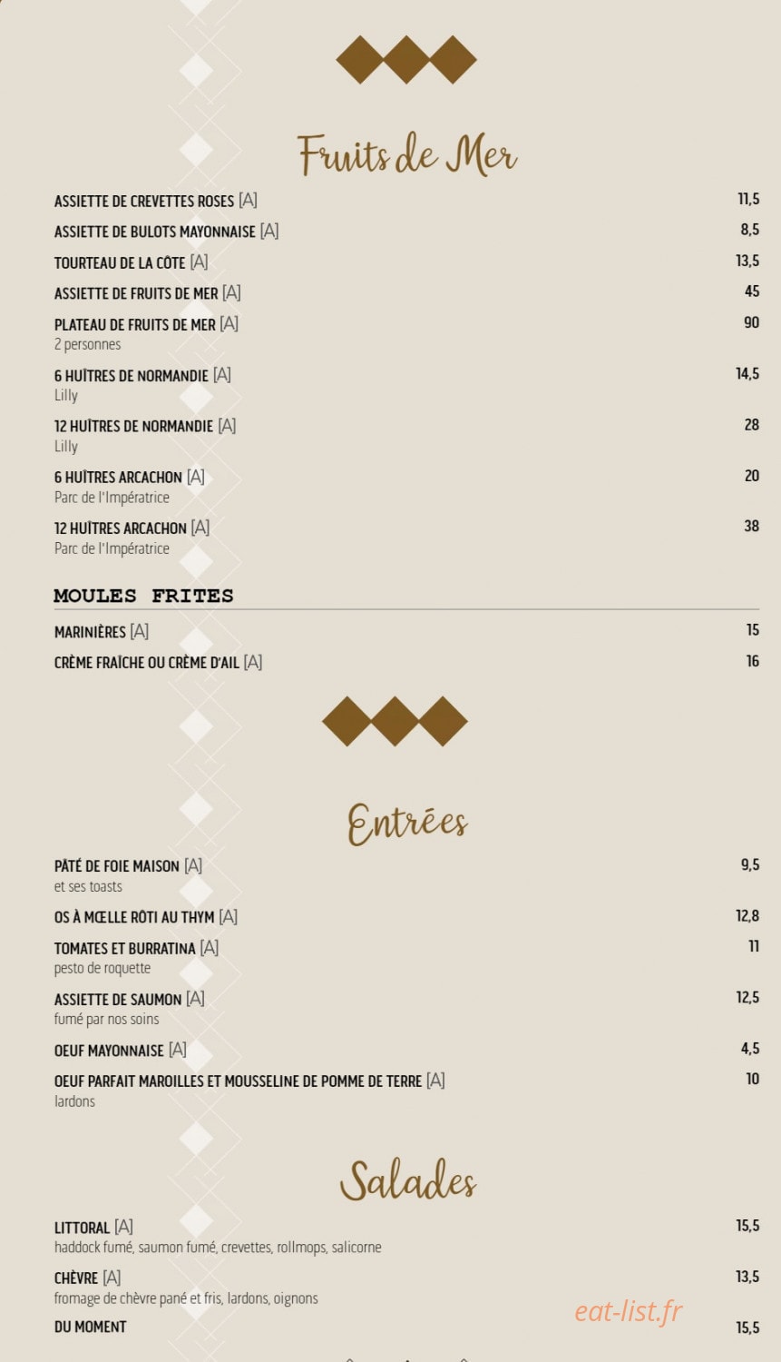 Brasserie Canaille — carte page 1
