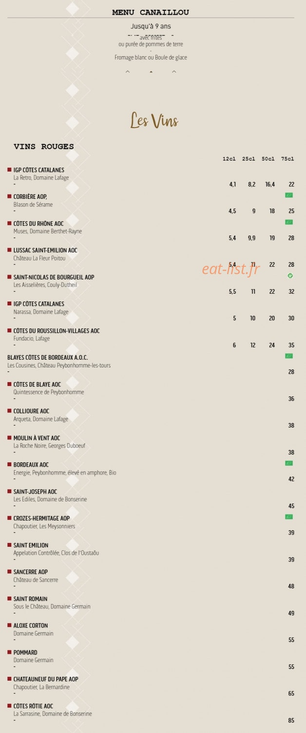 Brasserie Canaille — carte page 5