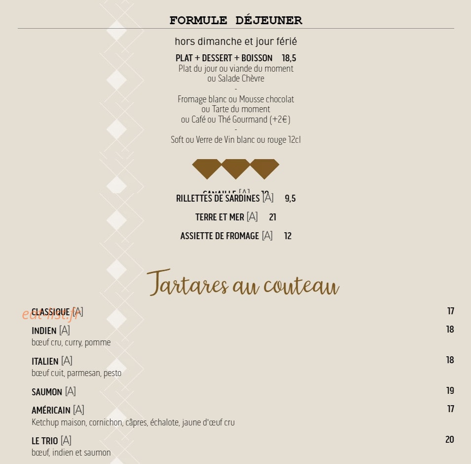 Brasserie Canaille — carte page 3