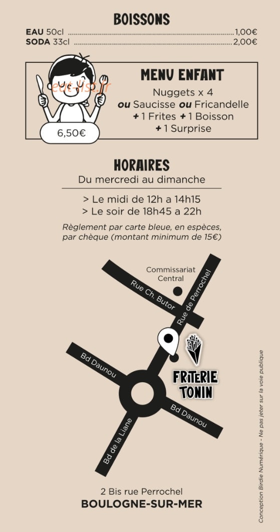 Friterie Tonin — carte page 4