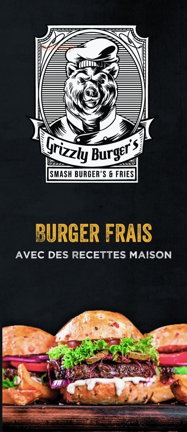 Grizzly Burger's — carte page 1