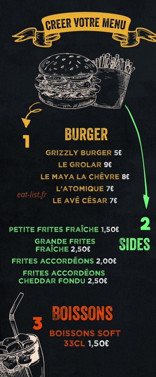 Grizzly Burger's — carte page 5