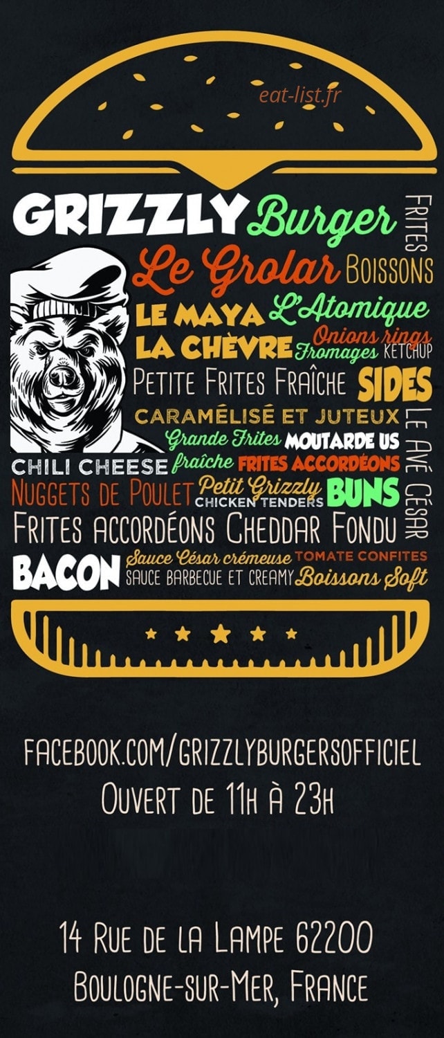 Grizzly Burger's — carte page 6