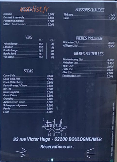 Istanbul Grill — carte page 4