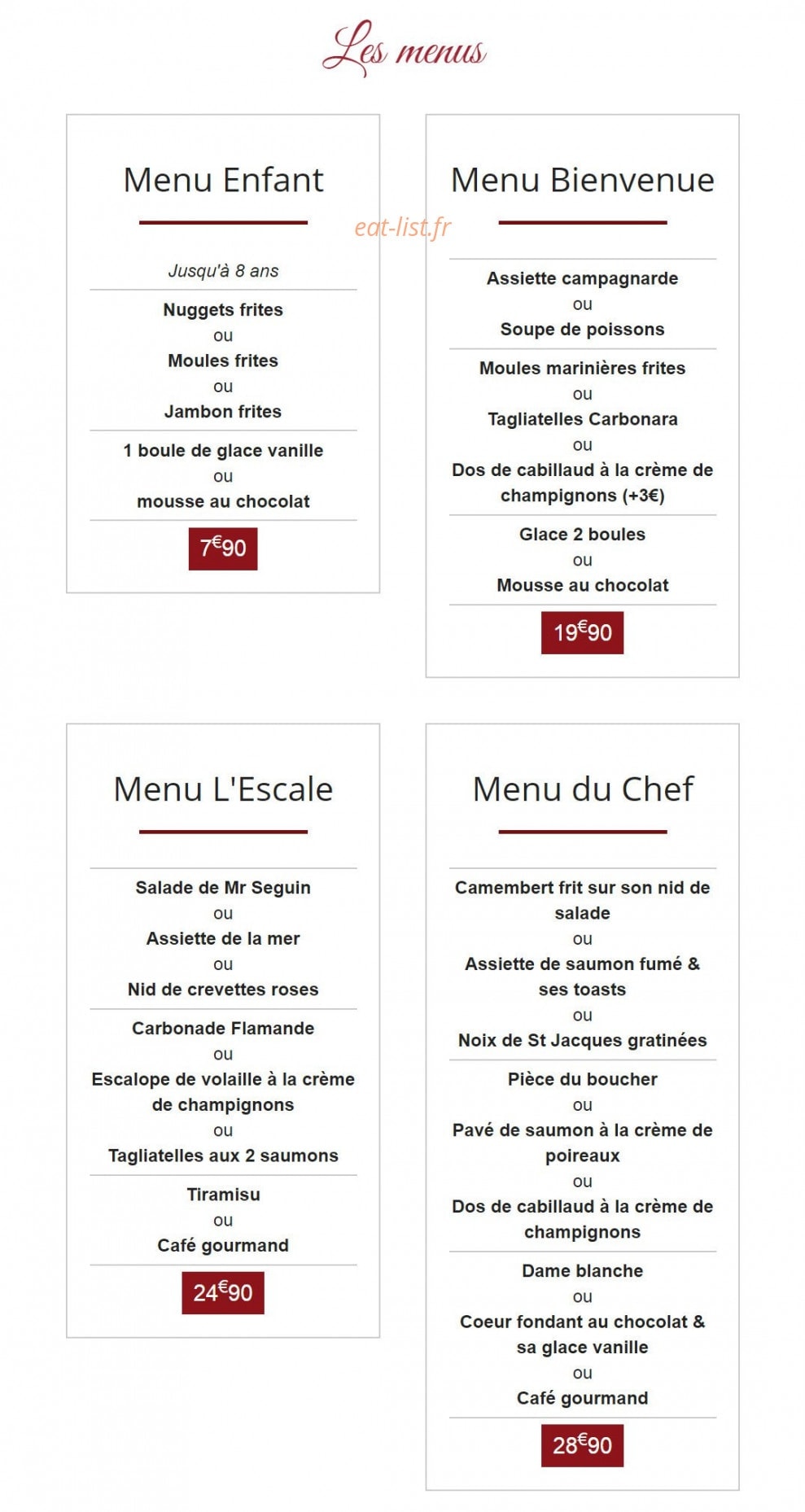L'Escale — carte page 6