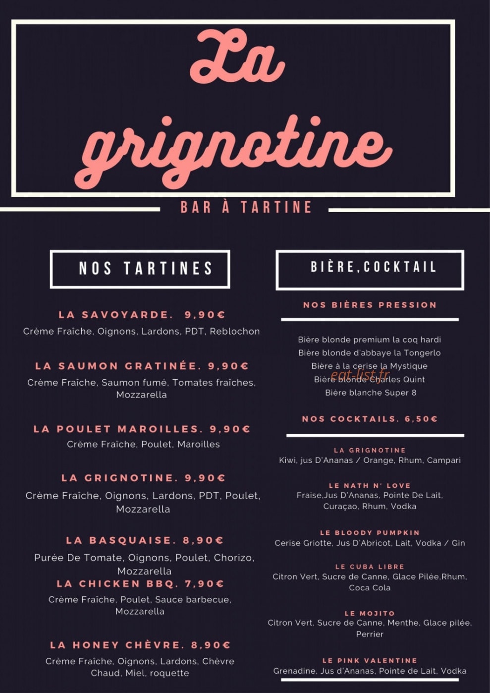 La Grignotine — carte page 4