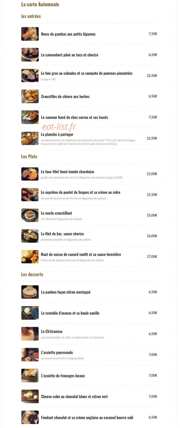 Le Bistrot Du Vingt — carte page 2