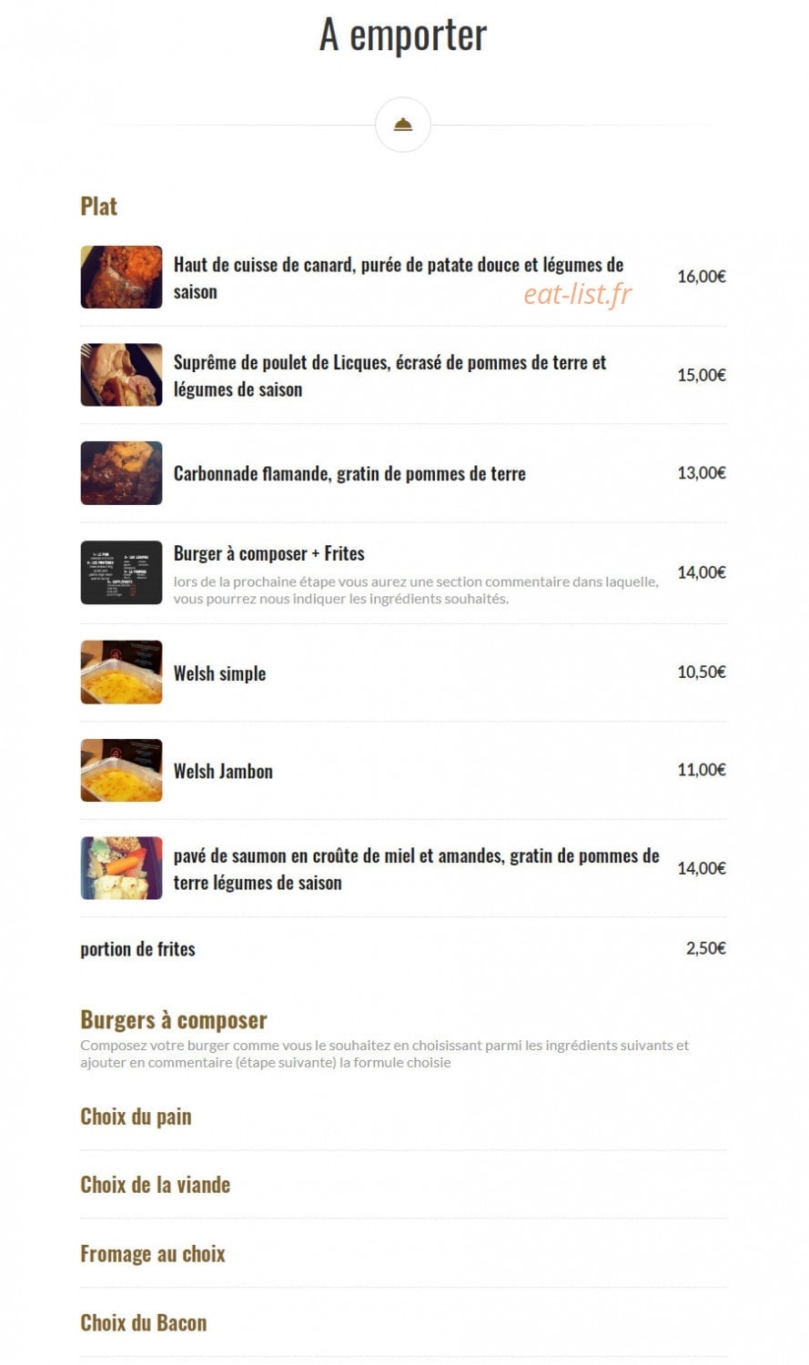 Le Bistrot Du Vingt — carte page 4