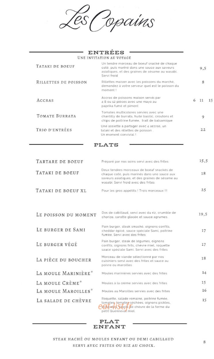 Les copains — carte page 1