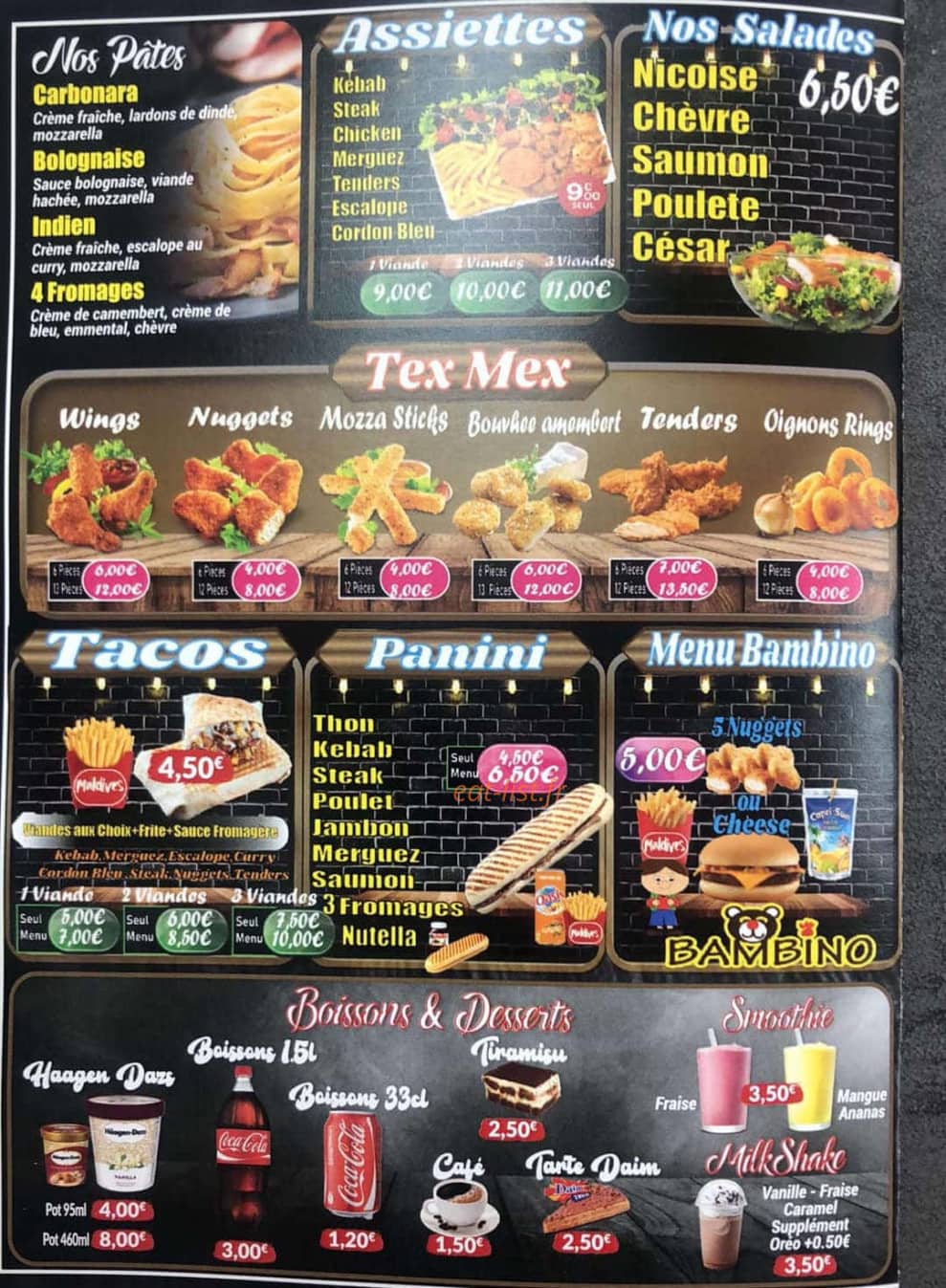 Pizza Maldives — carte page 4