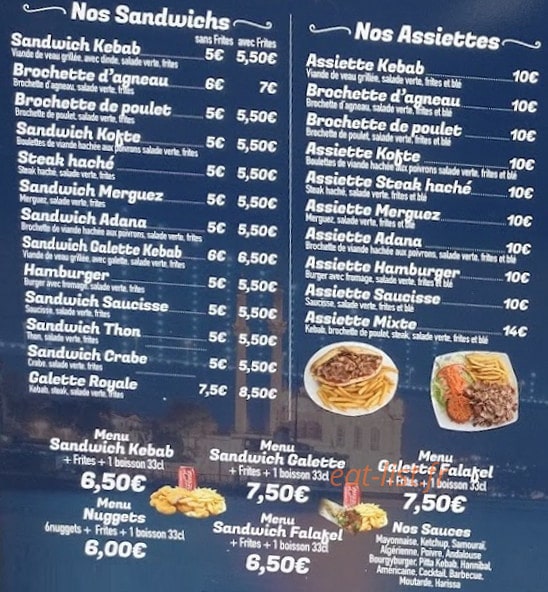 Restaurant Istanbul — carte page 1