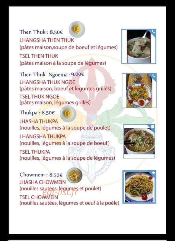 Restaurant Tibétan — carte page 3