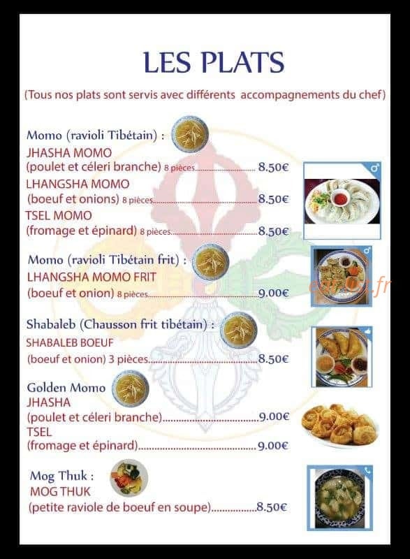 Restaurant Tibétan — carte page 2