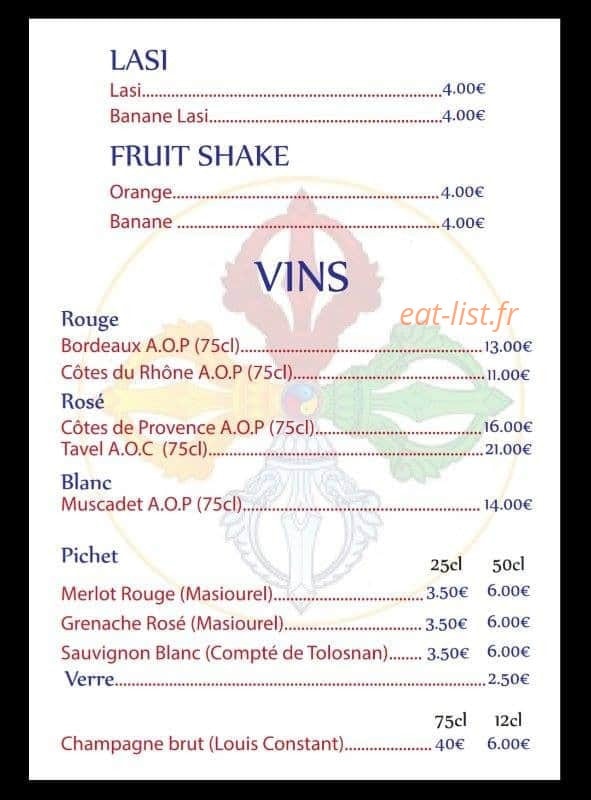 Restaurant Tibétan — carte page 8