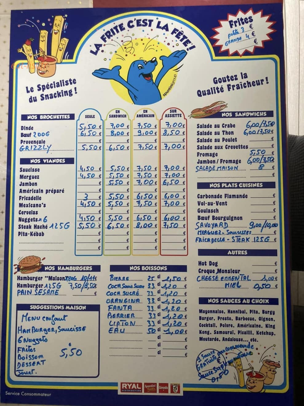 Au Pain d'Alouette de la Fosse 7 — carte page 1