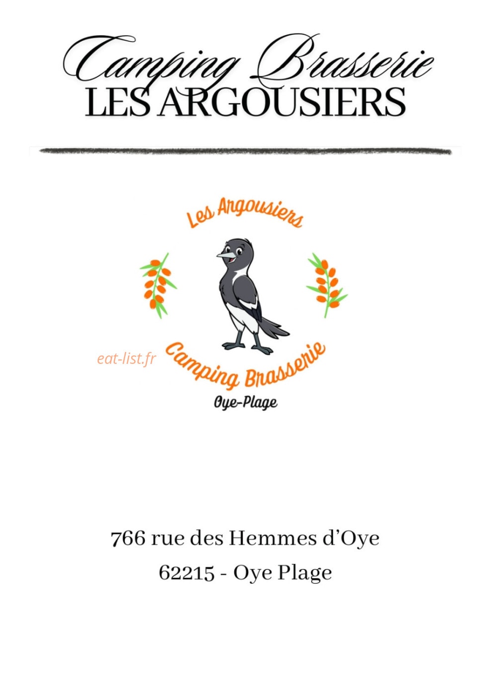 Les Argousiers — carte page 1