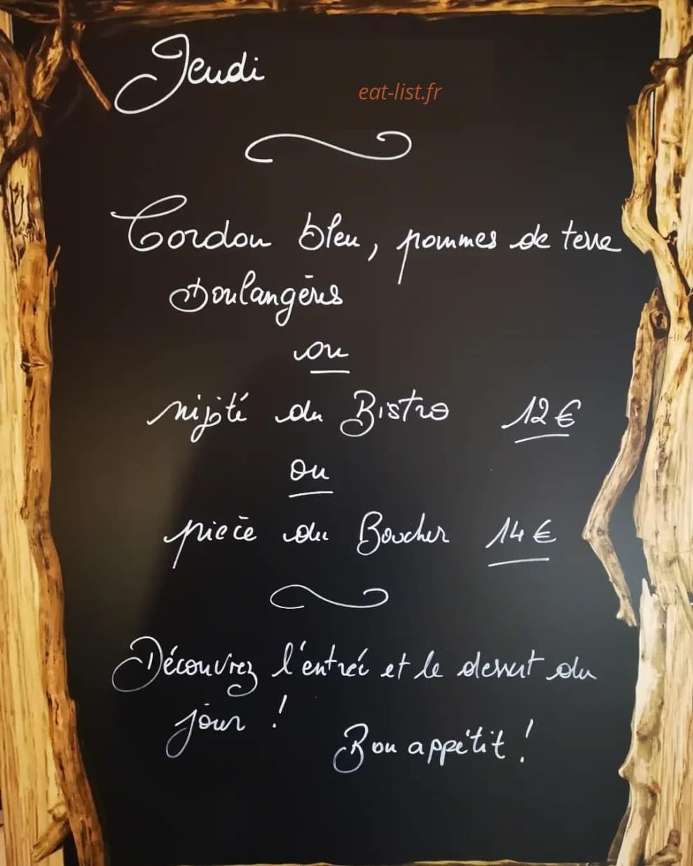 Bistro de la Place — carte page 1