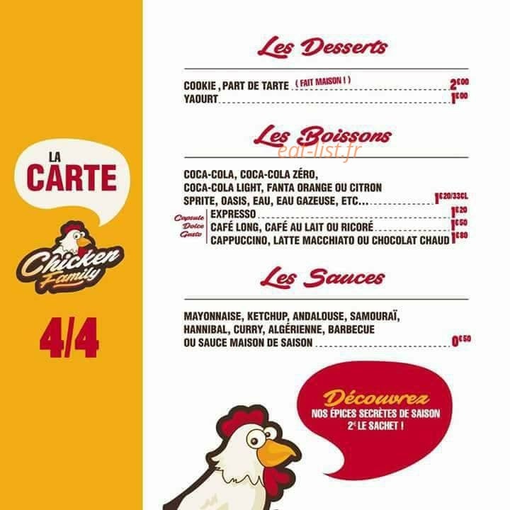 Chicken Family — carte page 4