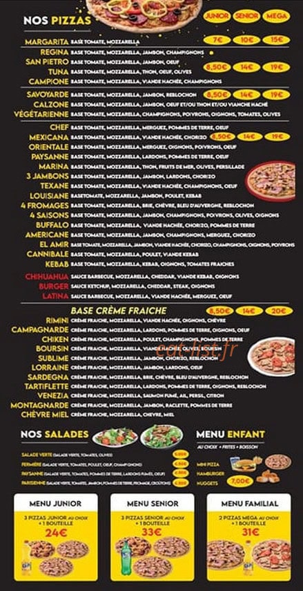 La pizzeria de beaurains — carte page 1